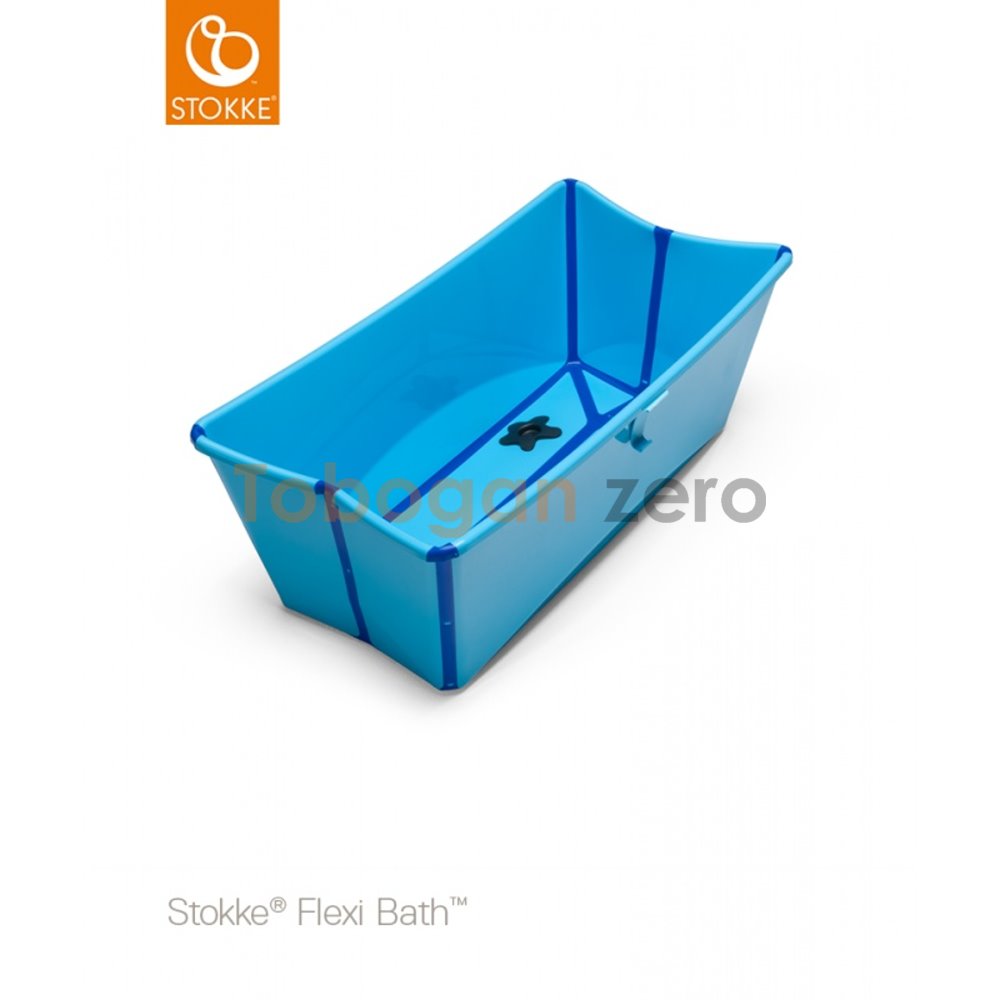 Bañera Flexi Bath Transparente Azul Con Soporte Recién Nacido Stokke