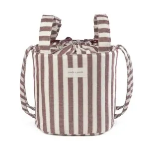 Bolsa Bucket Pasito a Pasito Cherry Rayas
