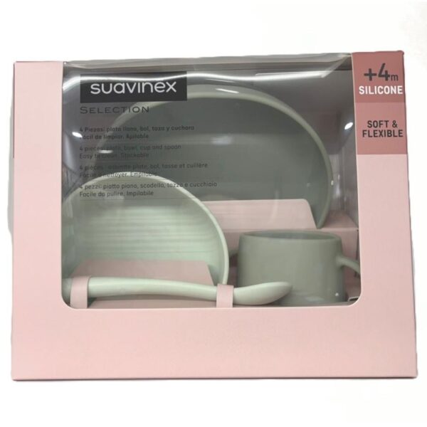 Vajilla infantil de silicona Suavinex Intense Colour +4 meses