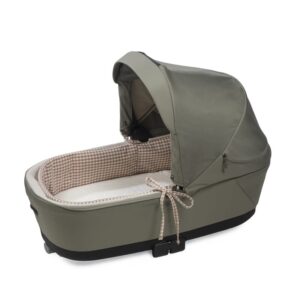 Cubre cuco Walking Mum varillas + funda colchón Praliné Vichy/Rayas