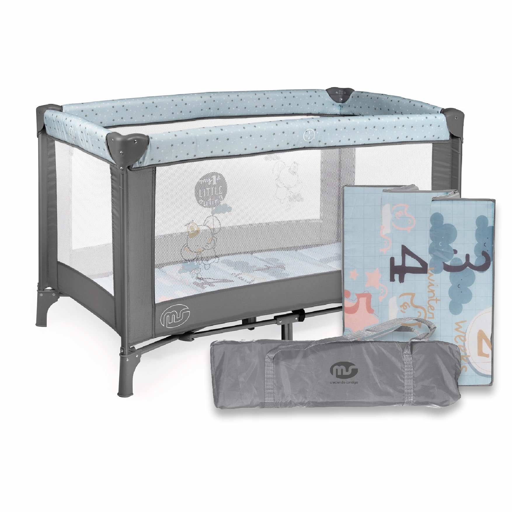 Cuna de viaje MS Basic — Azul