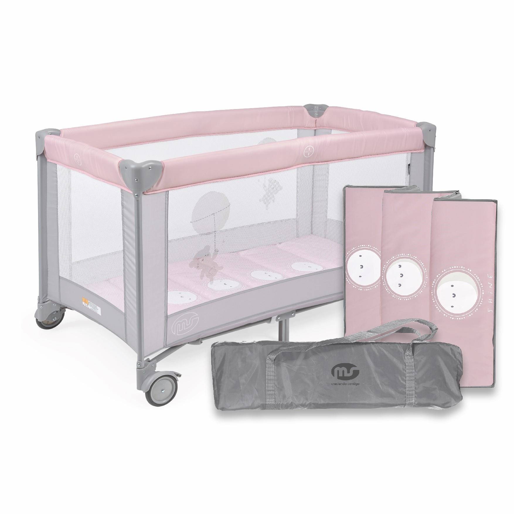 Cuna de viaje MS Basic — Rosa