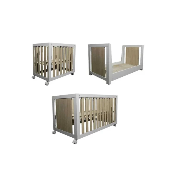 Cuna evolutiva Palermo IKID en blanco y madera natural — Blanco y madera natural — vista 1